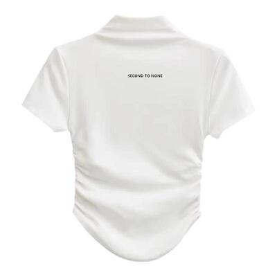 辣妹黑色夏季短袖修身T桖