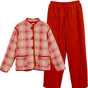 朵朵可可睡衣女士秋冬季新款国风新中式中长款加绒夹棉家居服套装