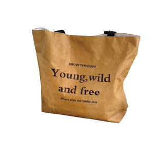 杜邦纸手提袋定制环保水洗logo帆布牛皮纸手提袋高颜值单肩购物袋