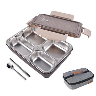 TAFUCO/泰福高大容量餐盘304不锈钢饭盒上班中小学生分格餐盒食堂