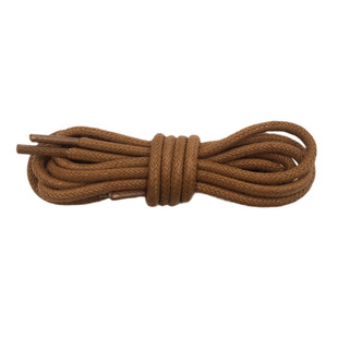 马丁靴纯棉鞋带适配CAT大黄靴男款女圆形打蜡棕色黑白色皮鞋鞋绳