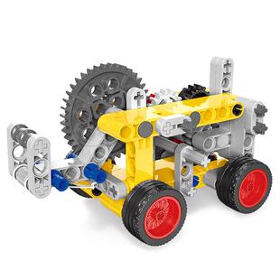 得力儿童积木齿轮吊车挖掘机简单科学男孩小学生动脑智力开发模型