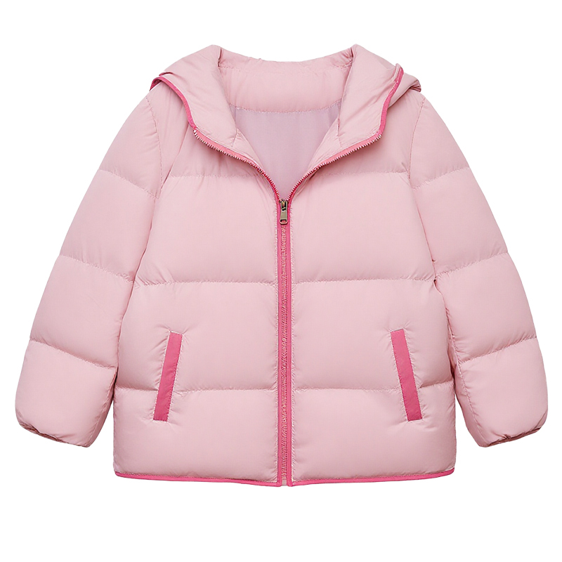 DM100大码百分百女装微胖mm冬季撞色连帽正肩三防短款羽绒服外套