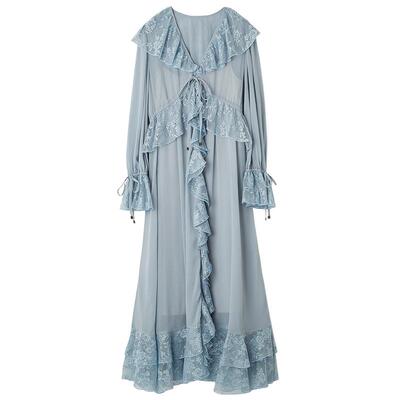 LILYBROWNV领蕾丝荷叶边连衣裙