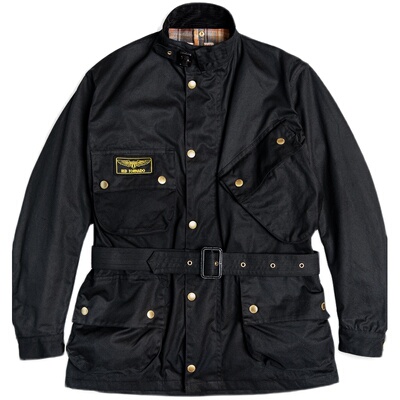 红风翻领秋冬油蜡夹克外套