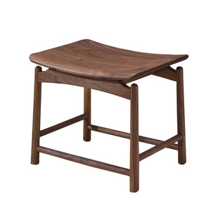 黑胡桃木元宝凳实木小凳子茶凳马鞍凳家用换鞋凳化妆凳翘头凳子