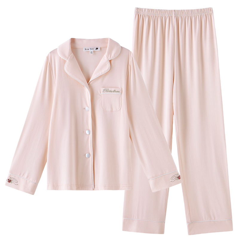 RoseTree女童纯棉睡衣春秋季长袖儿童女孩开衫套装大童宝宝家居服