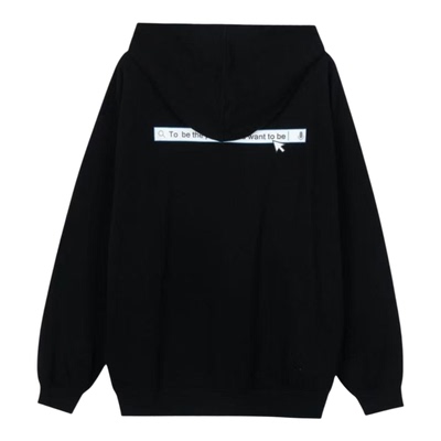 INXX Standby 胸口彩色字母包针绣连帽套头卫衣 黑色XMD1100446