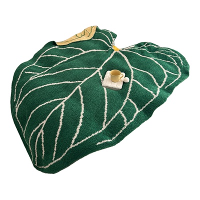 安懒懒A类半边绒异形毯叶子毛毯