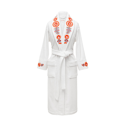 立体刺绣加厚毛巾料纯棉吸水浴袍