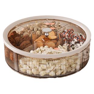 结婚果盘干果盘客厅茶几家用收纳盒坚果盘零食摆放干果盒轻奢高档