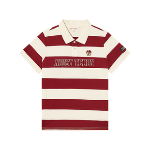 NOISY TEDDY 25年夏新款复古时尚条纹儿童短袖POLO衫舒适宽松休闲