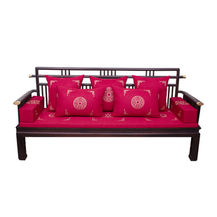 红木沙发坐垫实木沙发垫中式家具高密度海绵垫子套罩喜庆防滑定制