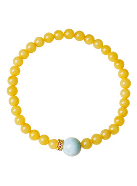 宫里上新正品鸡油黄蜜蜡手串