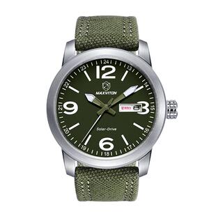 玛斯威顿太阳能手表男款双日历夜光防水户外运动大表盘光能表正品