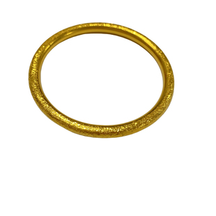 古法传承金包银手镯女钉砂素圈镯子订婚实心闭口手环不掉色生日礼