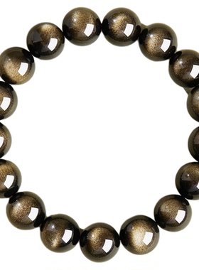 天然黑曜石手串招财金曜石手链