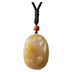 和田玉吊坠女男且末糖玉无事牌项链坠佛公玉石貔貅玉坠且末糖吊坠