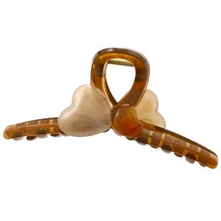 果冻色可爱鲨鱼夹发卡简约夹子头饰女爱心拼色发夹后脑勺盘发抓夹