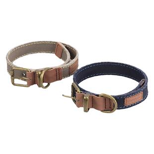 Puppytie高端帆布项圈颈圈脖圈中型小型犬泰迪柴犬宠物A005