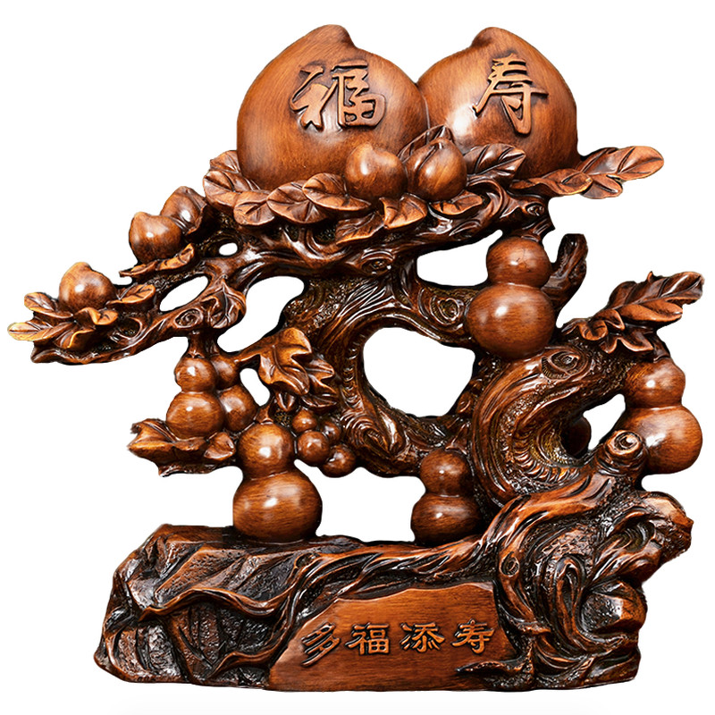 寿桃葫芦摆件长辈祝寿贺寿大寿6080送父母老人退休生日礼物工艺品