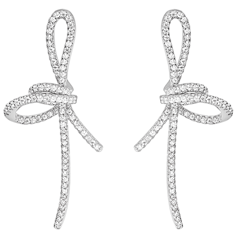 [双11]HEFANG何方飘带耳钉轻奢优雅气质女耳环优雅百搭生日礼物