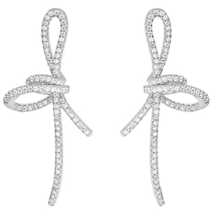 HEFANG何方飘带耳钉轻奢优雅气质女耳环优雅百搭新年礼物