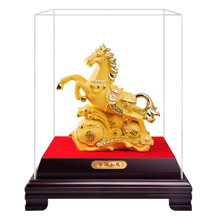 绒沙金马摆件十二生肖马年吉祥物装饰工艺品保险年会送礼活动礼品