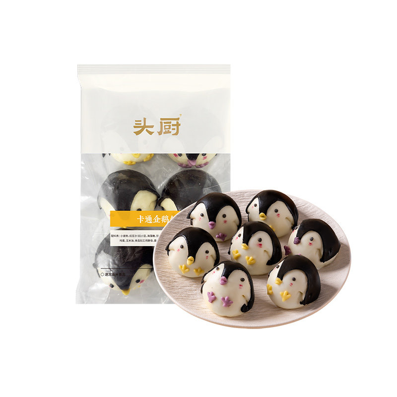 头厨卡通企鹅包子馒头490g
