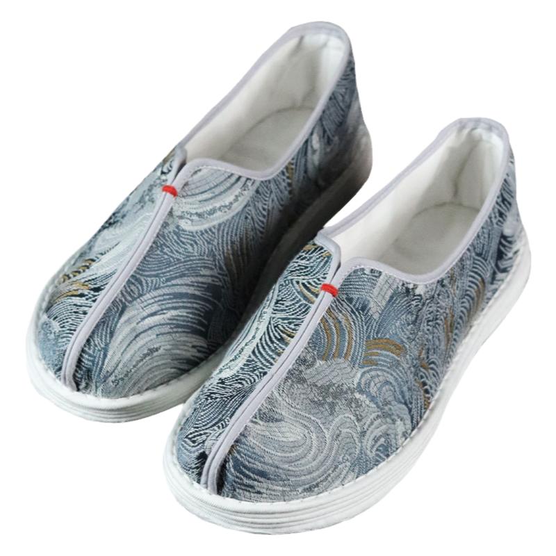 原创纯手工千层底布鞋女春秋季一脚蹬圆头平底单鞋中国风复古汉服