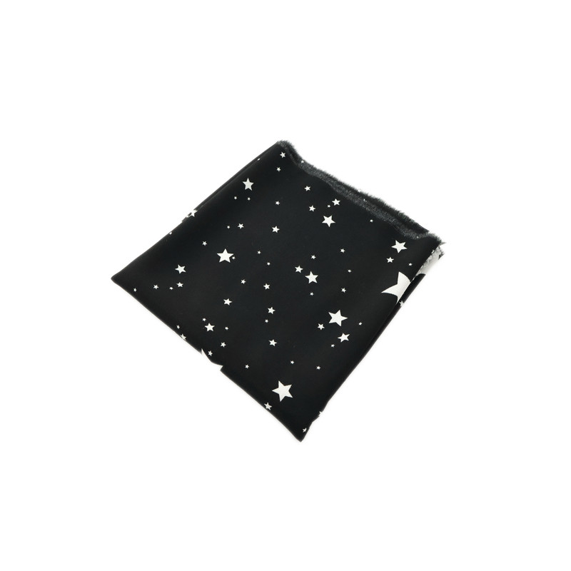 亲肤垂感 黑色小星星印花纯棉麻纱面料衬衣连衣裙吊带春夏布料DIY