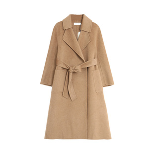 【骆驼绒】宅慧影双面呢女冬季新款气质腰带长款大衣HD8209003