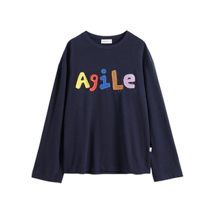 SHORT SENTENCE 设计师品牌 25早秋新品 字母贴布绣长袖T恤SOLSOL