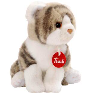 意大利trudi可爱虎斑猫毛绒玩具猫咪公仔儿童生日礼物娃娃送女友