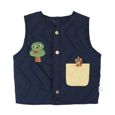 男童秋冬保暖外穿马甲加棉背心厚