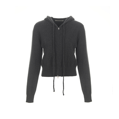 wanatry羊毛连帽抽绳针织开衫