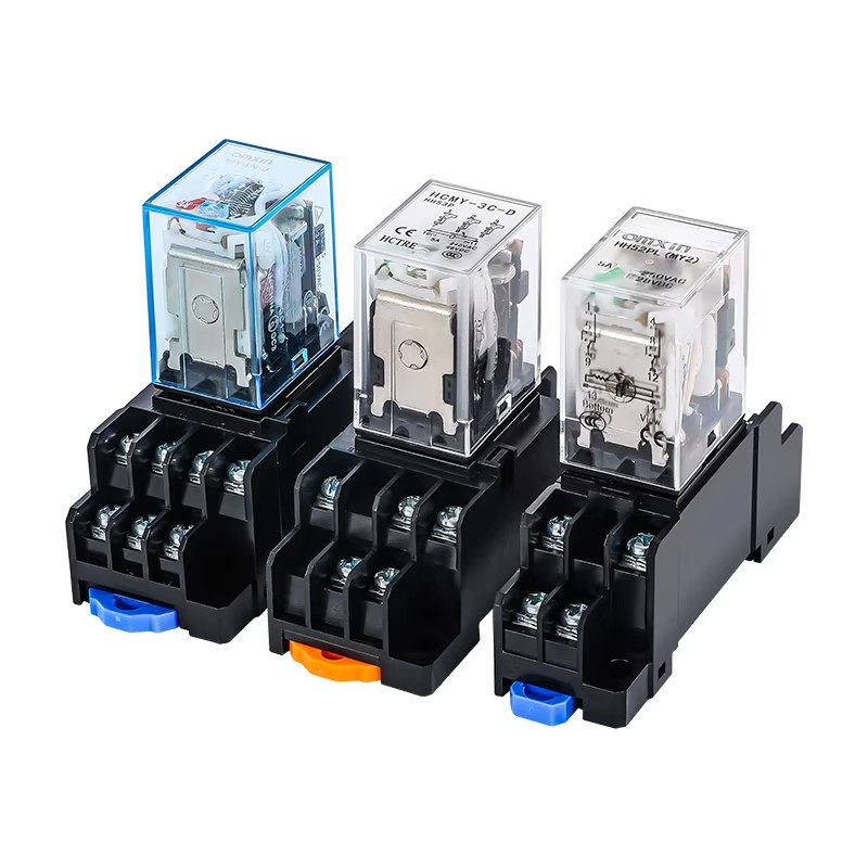 中间小型电磁继电器12V直流14脚220v交流HH52P 53P 54P带灯底座24