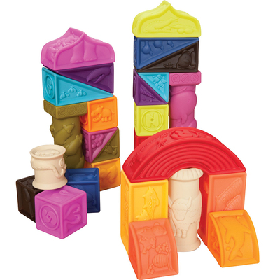 btoys比乐罗马城堡可啃咬软积木