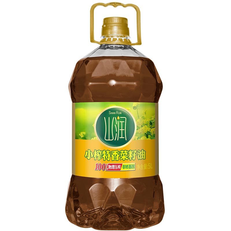 【爆炒菜更香】山润小榨特香菜籽油5L湖南食用油物理压榨非转基因
