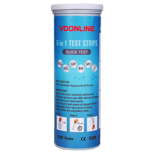 沃韦朗水族鱼缸水质检测六合一no3余氯no2硬度ph淡水测试剂gh试纸