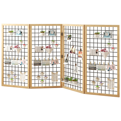 实木折叠网格展示架幼儿园作品展