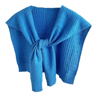 沧溟冰湖~披肩针织高级感纯色春夏新款空调房麻花纹理外搭小坎肩