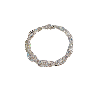 多层满钻手链女轻奢麻花环绕手环