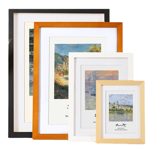 多巴胺实木a4相框挂墙4k开8K海报油画空框彩色装裱画框高级感框架