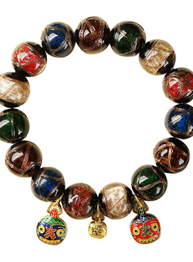 香灰琉璃手串金箔香灰瓷招财手链