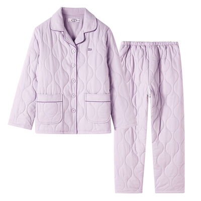 美标女士三层夹棉家居服套装