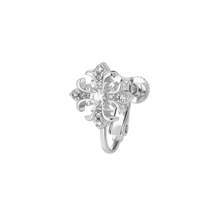 YGPN鸢尾花螺丝耳夹女莫桑钻原创小众无耳洞设计新款轻奢高级感