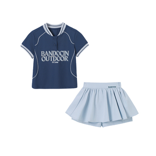 半度闲女童凉感网球运动套装洋气薄款2025新款女孩夏装短袖两件套