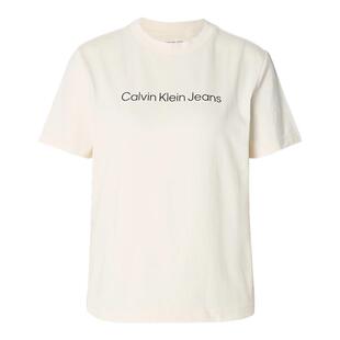 Calvin Klein/凯文克莱短袖T恤女简约圆领字母印花纯棉休闲上衣