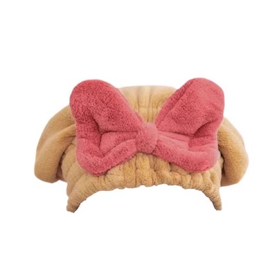 蝴蝶结珊瑚绒洗澡干发帽速干吸水